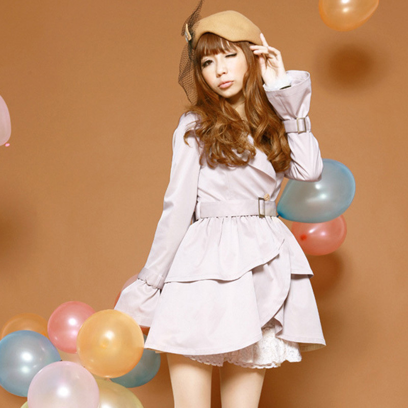 Free shipping 2012 autumn trench women's sweet slim long-sleeve spring fashion trench outerwear