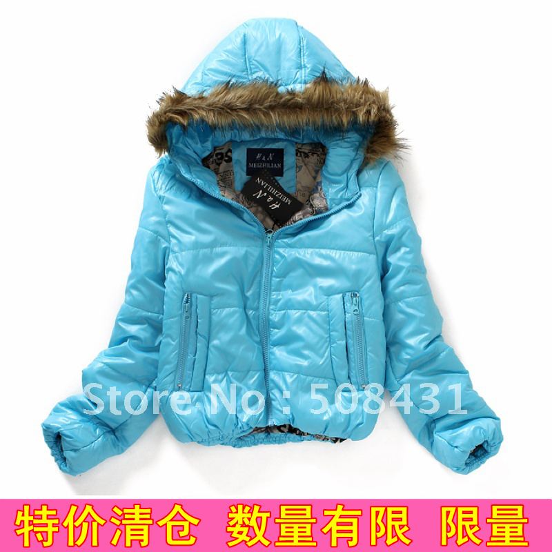 free shipping 2012 autumn winter fashion Down Parkas women's coat hood thermal wadded jacket cotton-padded 3colors