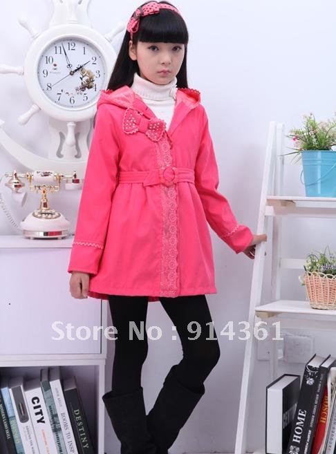 Free   shipping   2012 autumn winters girl lace dust coat
