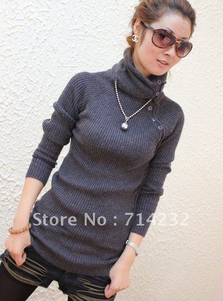 Free shipping! 2012 autumn women's elastic rabbit hair medium-long sweater turtleneck basic shirt wool women's sweaters