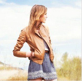 Free shipping!2012 autumn women's fashion leather coat