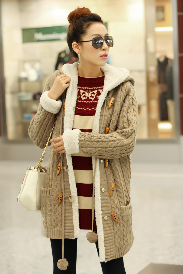Free  shipping, 2012 autumn women's vintage thickening knitting yarn loose long design sweater cardigan female outerwear