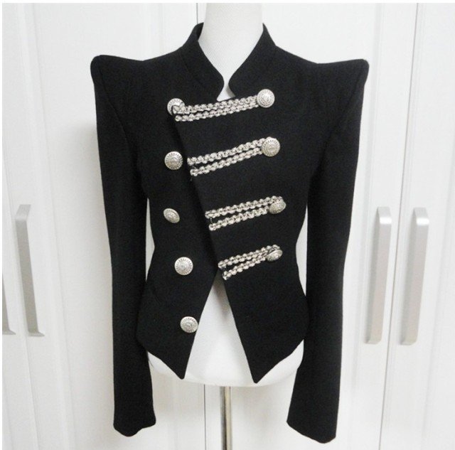 Free shipping 2012 Balmainsf uniform woolen short jacket shrug Napoleon