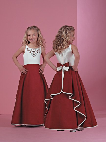 Free shipping 2012 best seller red and white flower girl dress