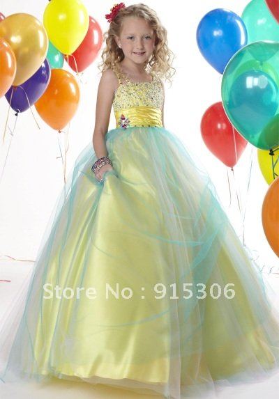 Free shipping 2012 best seller sequins pageant flower girl dress