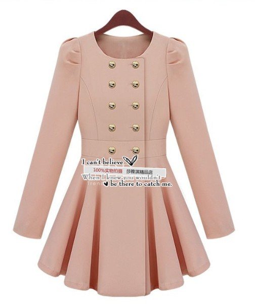 Free shipping 2012  Best  selling New Women's Pleated skirt Trench Coat,Lace slim long design trench  8120