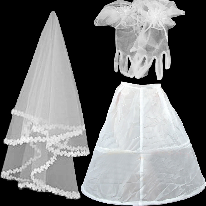 free shipping 2012 bridal accessories 26 veil pannier gloves combination