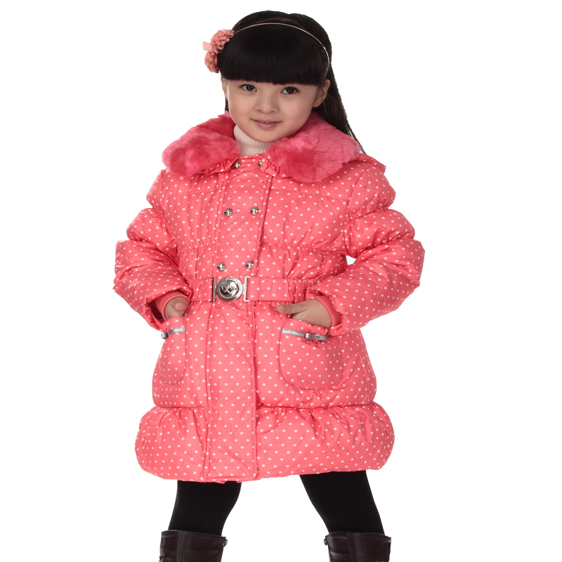 free shipping 2012 child down female child children's clothing female medium-long fur collar luxury slim down coat