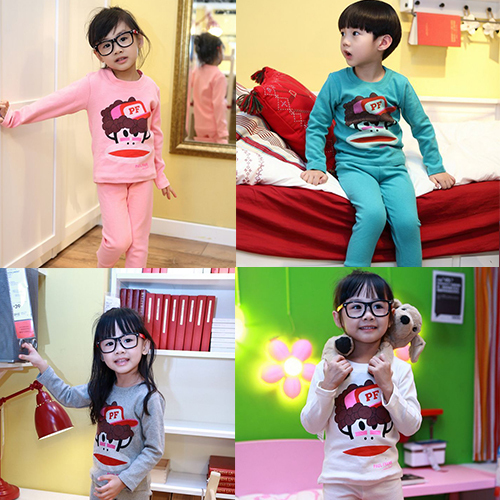 Free shipping 2012 children's clothing male female child autumn child sleepwear thermal underwear set lounge long johns