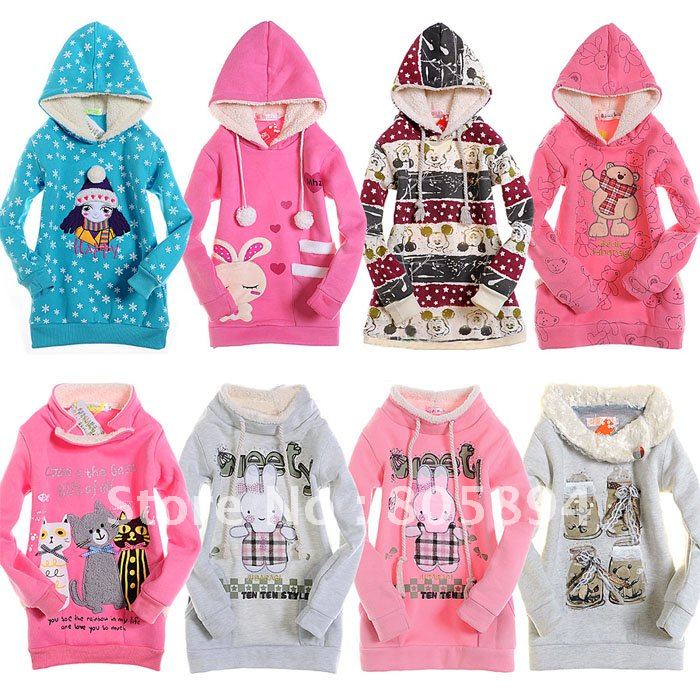 Free Shipping 2012 Children's Hoodies Bear Hoodie Kid's Fleece Sweatershirt Retail