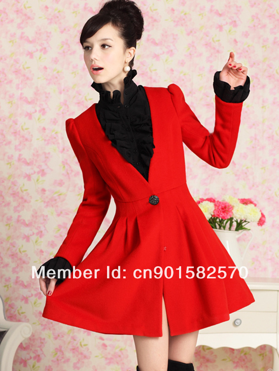free shipping 2012 classic autumn winter fashion woolen outerwear overcoat long trench wool blends jacket coat