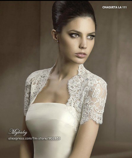 Free Shipping 2012 Custom Made Short Sleeves Lace Bridal Jackets Shawl Bridal Wraps Bolero Best Selling Wedding Accessories JK31