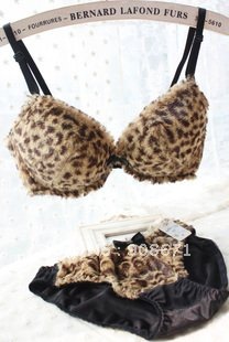 Free shipping 2012 Cute teddy fuzzy sex underwear suits pink feather velvet round-up bra set 32/70 34/75 36/80 AB CUP 3 COLOR