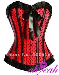 Free Shipping 2012 dot lace plus size bustier corsets and bustiers A2203P(3XL-6XL)  Wholesale  & retail