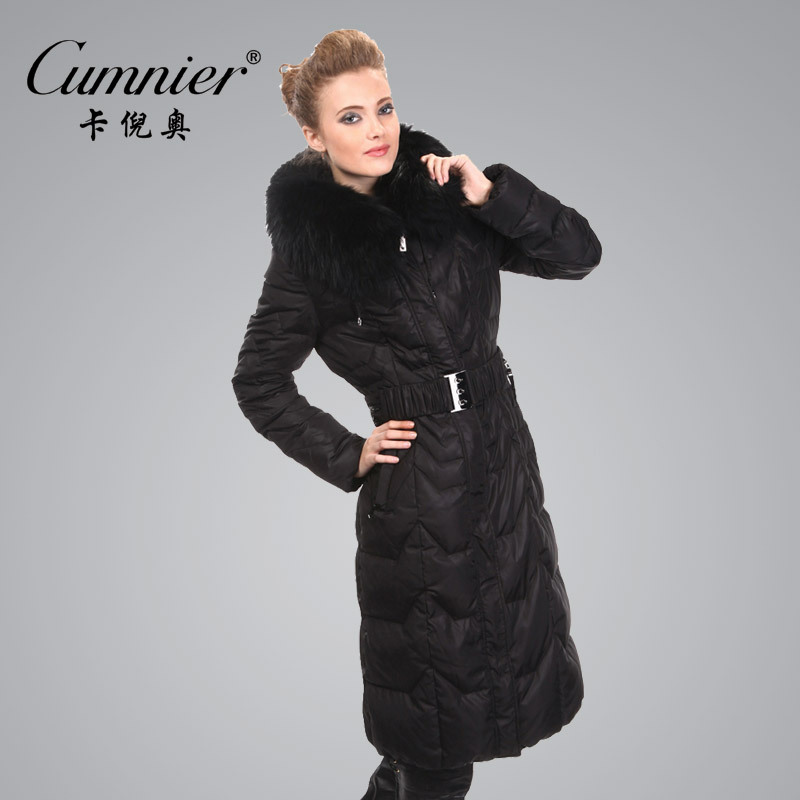 Free shipping 2012 down coat female ultra long luxury large fur collar slim thickening down coat