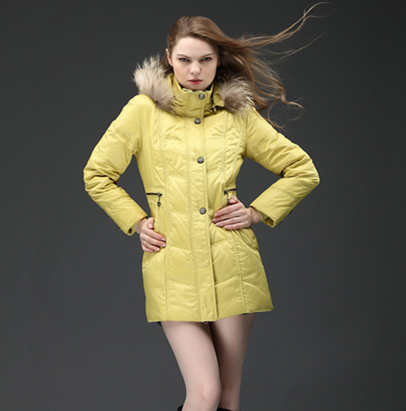 Free Shipping! 2012 each female fashion slim down medium-long down coat