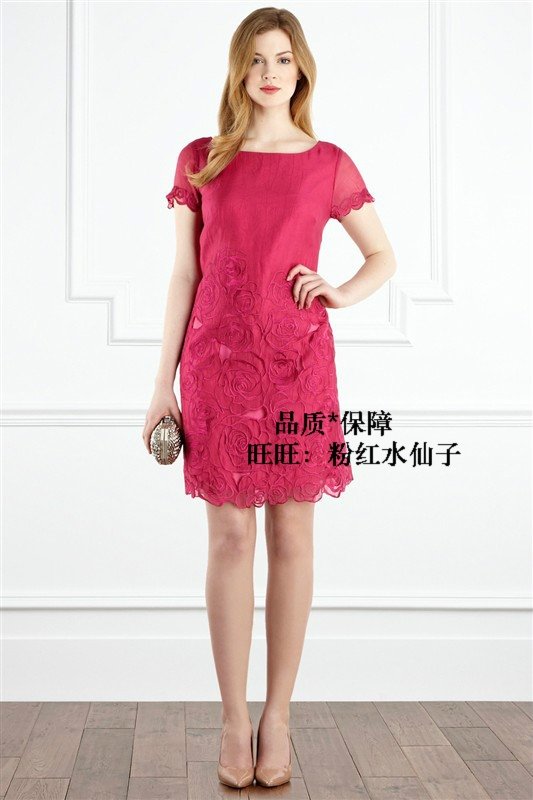 free shipping 2012  elegant vintage dress embroidered dress short-sleeve slim dress one-piece dress 121