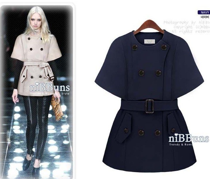 Free Shipping 2012 Europe Retro VINTAGE Stylish winter  cashmere Round neck Cape cloak Clothes Womens coats outwear In Stock