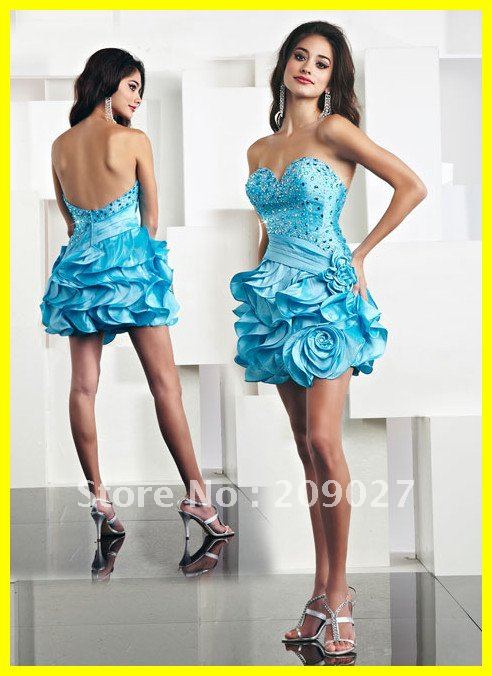 Free Shipping 2012 Exquisite Strapless Sweetheart Flowers Blue Mini Graduation Dresses