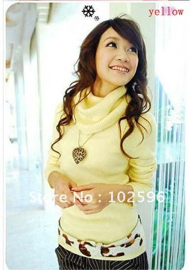 Free Shipping,2012 Fashin Winter Big Ture-down Collar Knitted Sweater,12 colors