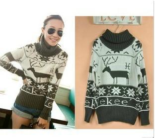 Free shipping 2012 Fashion autumn and winter new A Christmas deer computer jacquard sweater ! X120672288861