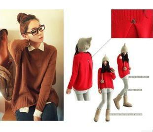 Free shipping 2012 Fashion autumn and winter new behind fold design long paragraph sweater! X20087436865