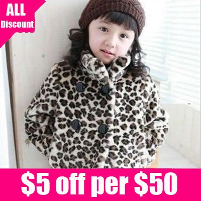 Free shipping 2012  Fashion baby girls toddler wind Thick  jacket Children's Leopard grain winter coat outwear 5pcs/lot