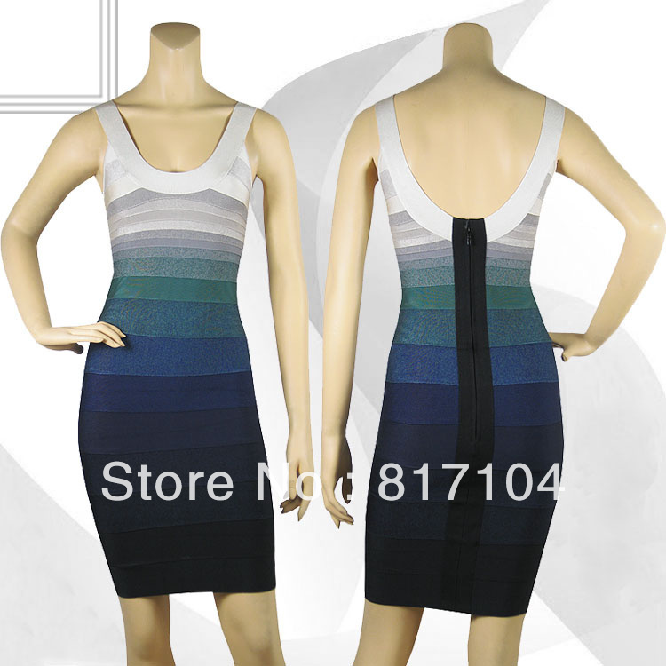 Free Shipping 2012 fashion dress HL Bandage one shoulder Dress H0121 Evening Dress Party Dress blue