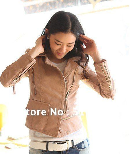 Free Shipping 2012 Fashion Ladies'  Slim Short Leather Jecket/PU Jecket,Overcoat,Leather Moto Jecket