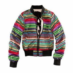 Free shipping 2012 fashion multicolour print stripe double faced reversible jacket short jacket top female hm