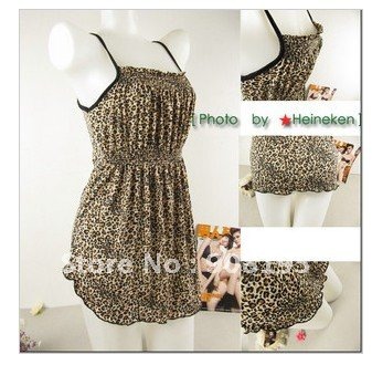 Free Shipping 2012 Fashion Sexy Leopard Grain Elastic Women Camisole /Render Camisole