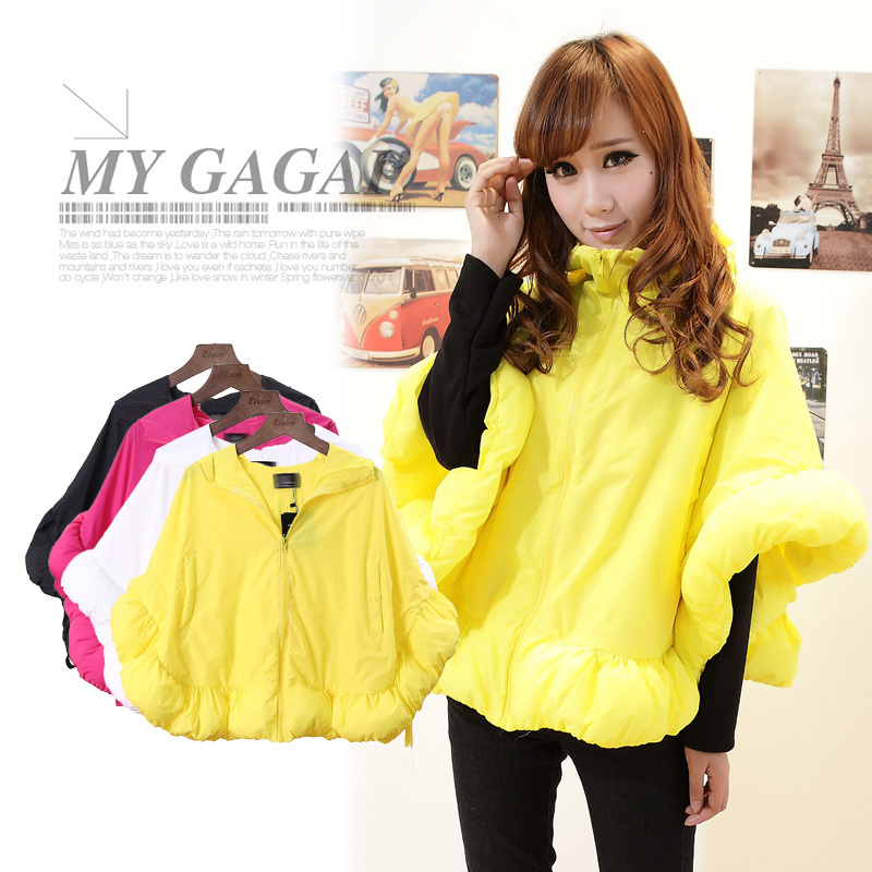 Free shipping 2012 fashion street style zipper hooded loose cape outerwear space suit trench d21