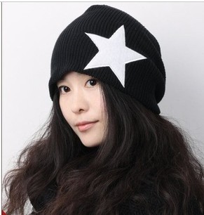 Free Shipping 2012 Fashion Unisex Man Women Cute Hat Caps Star Beanie 5 colors Wholesale h003
