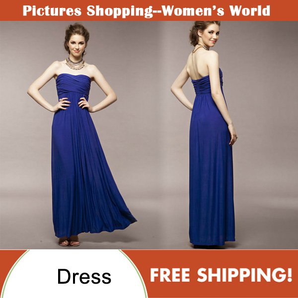 Free shipping! 2012 fashion women clothes royal elegant tube top waist dinner formal maxi dress full dresses