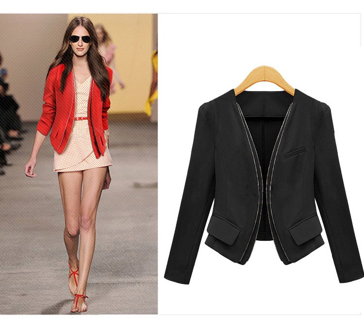 free shipping 2012 fashion women decorative zipper long sleeve slim coat/women fashion jacket/gril jacket coat/lady coat