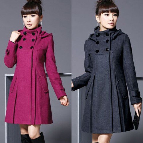 Free shipping 2012 fashion women wool coat winter warm jacket outerwear lady trench coat outdoor poncho hoody coats