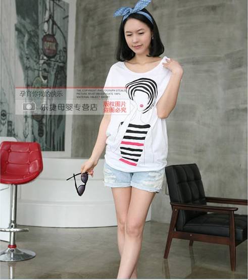 Free shipping.2012.  . Fashionable classical. Recreational coat pregnant women. Pregnant women T-shirt. Short sleeve.so2.