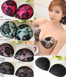 Free Shipping 2012 FashionSexy Jacquard Lace Invisible Bra