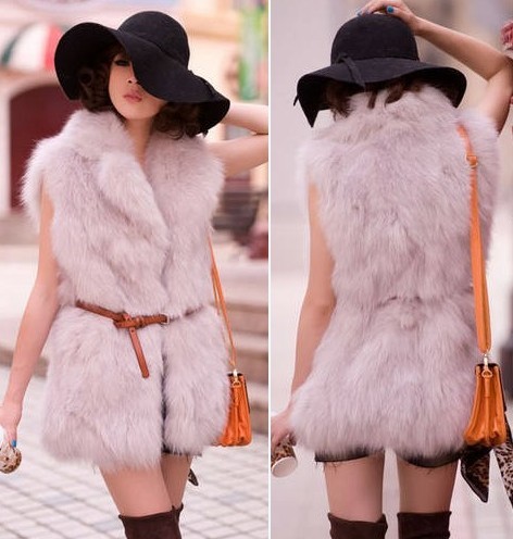 free shipping 2012 faux women's medium-long vest vest