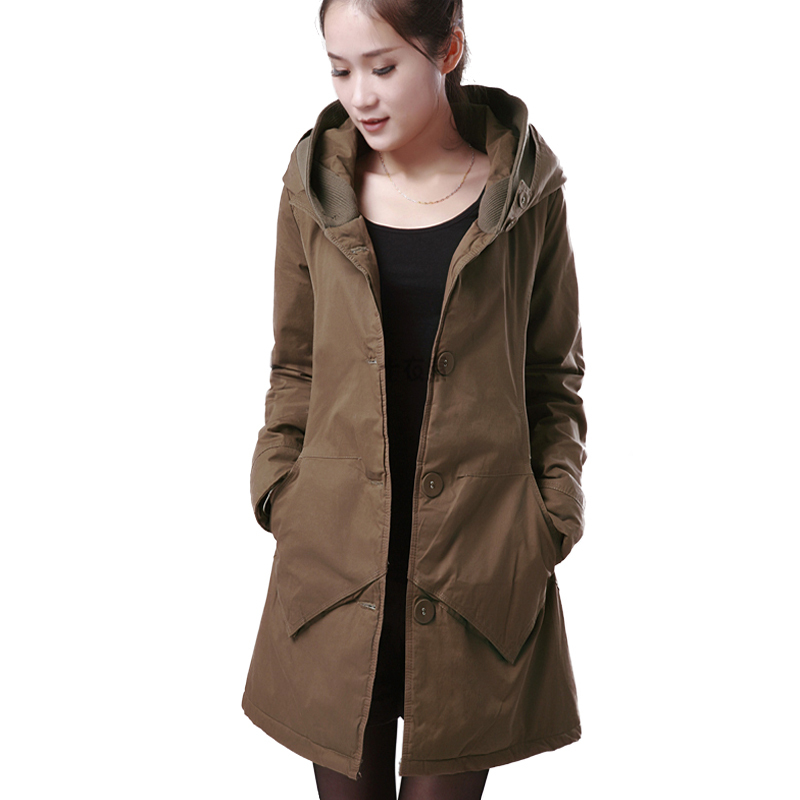 Free shipping 2012 female slim plus size female thickening trench overcoat top wadded jacket outerwear cotton-padded jacket