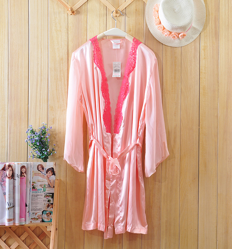 Free shipping! 2012 female summer plus size plus size plus size faux silk sexy sweet sleepwear bathrobe bathrobes tr