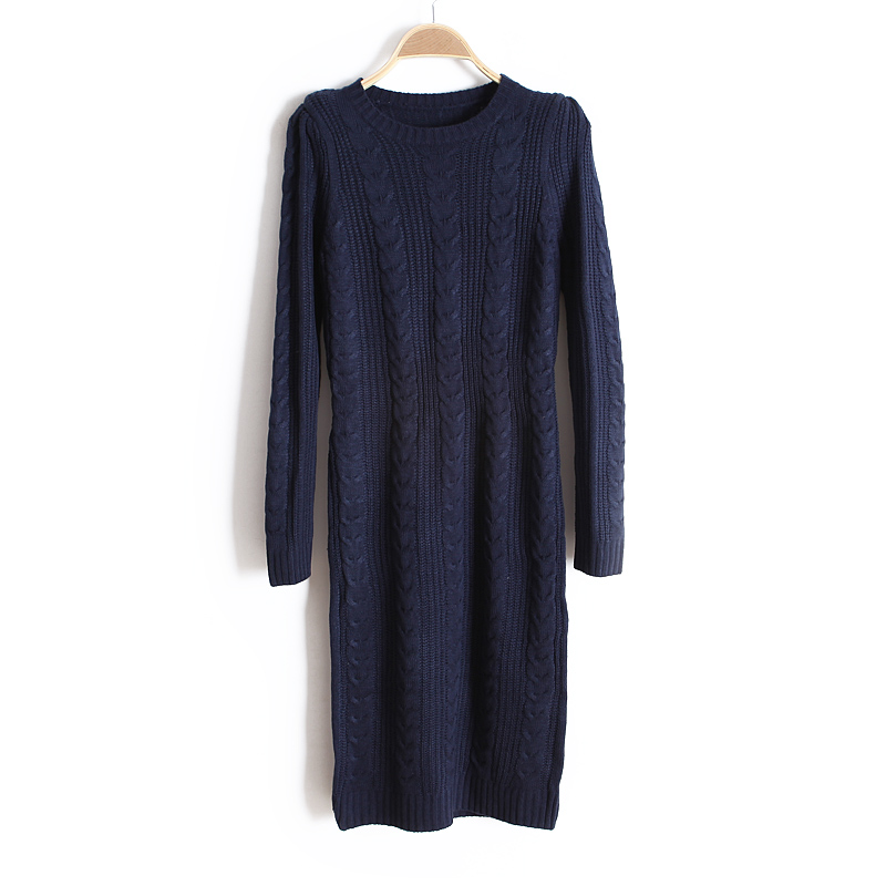 free shipping 2012 formal ol ultra long paragraph sweater female brief o-neck long-sleeve pullover sweater wq1702