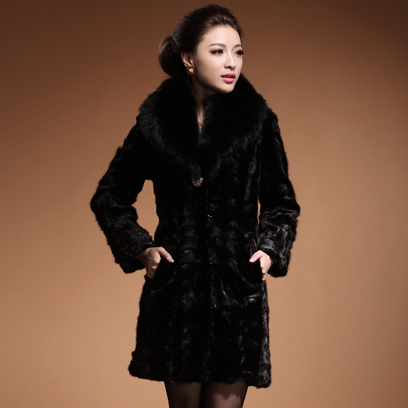 free shipping 2012 fox fur mink fur overcoat outerwear douhua