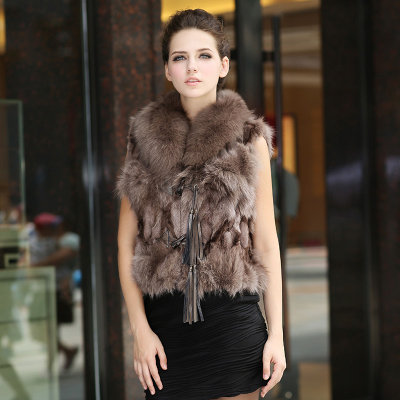 Free shipping 2012 fox fur waistcoat fur coat vest fox fur vest sy8880