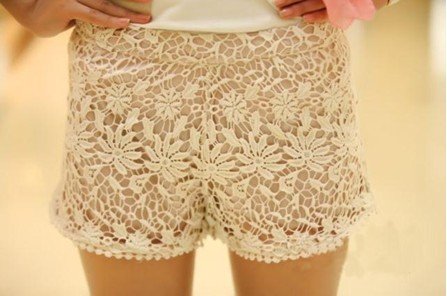 Free shipping 2012 Free Shipping Band design Sweet Lace Crochet Flower Shorts leggings Hot pants   EF12135