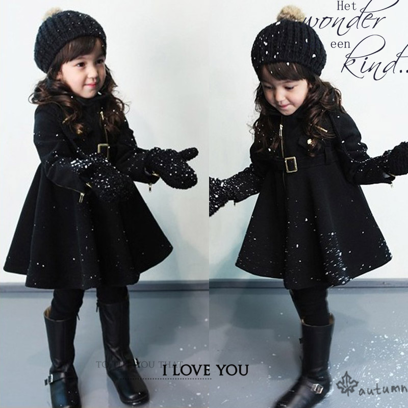 free shipping 2012 girls clothing autumn and winter baby wool coat female child trench outerwear