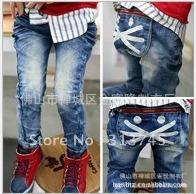 Free shipping 2012 , han edition, children's jeans, girls cat beard jeans.  long pants