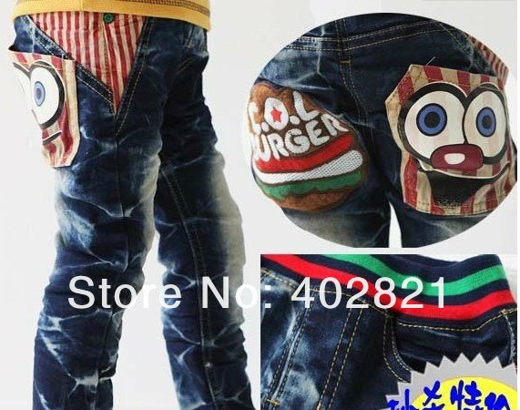 Free Shipping 2012 Hot Design Kids Jeans Baby Clothes Boys girls Trousers Boys Jeans