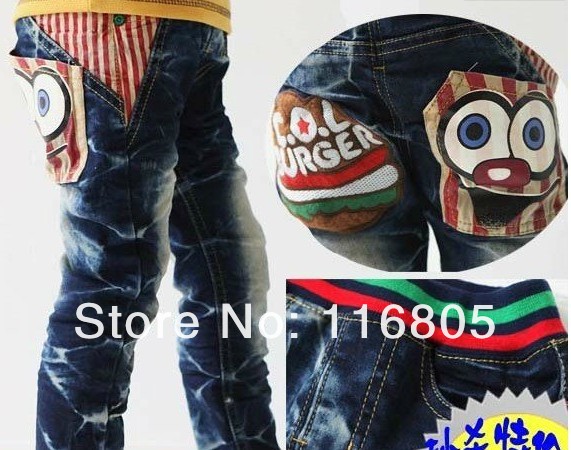Free Shipping 2012 Hot Design Kids Jeans Baby Clothes Boys girls Trousers Boys Jeans