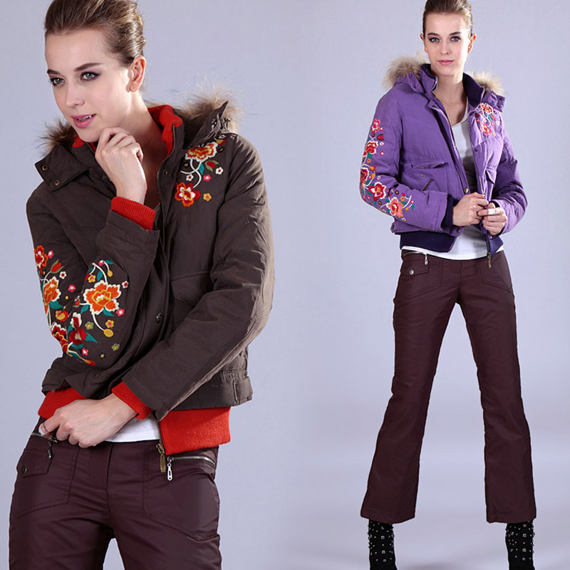 Free shipping 2012 hot Gojs genuine winter embroidered short  twomen's plus size down coats